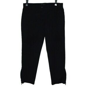 New York & Company Capri Pants Size 2 Low Rise Black zip legs Tummy Panel crop